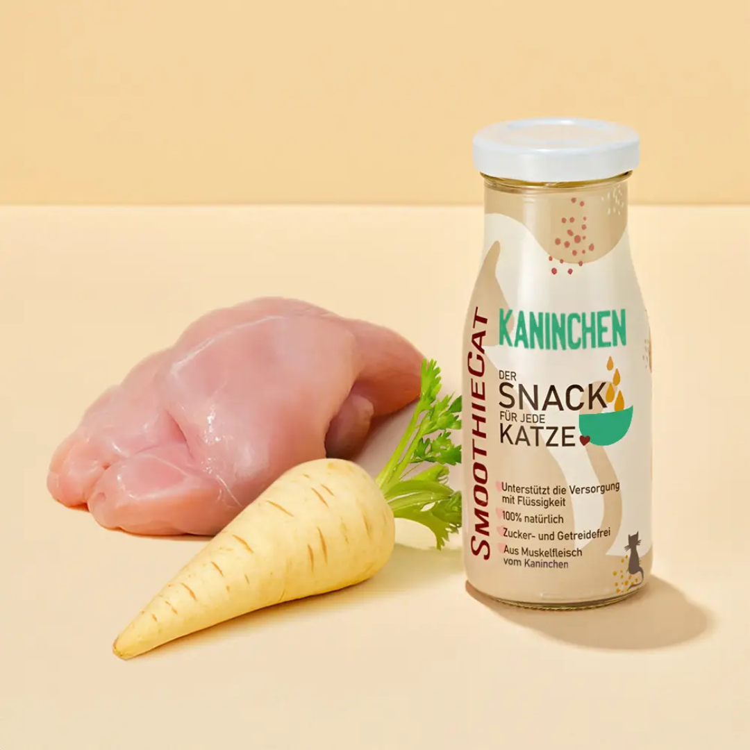 Smoothie au Lapin, snack naturel pour chat, sans sucre