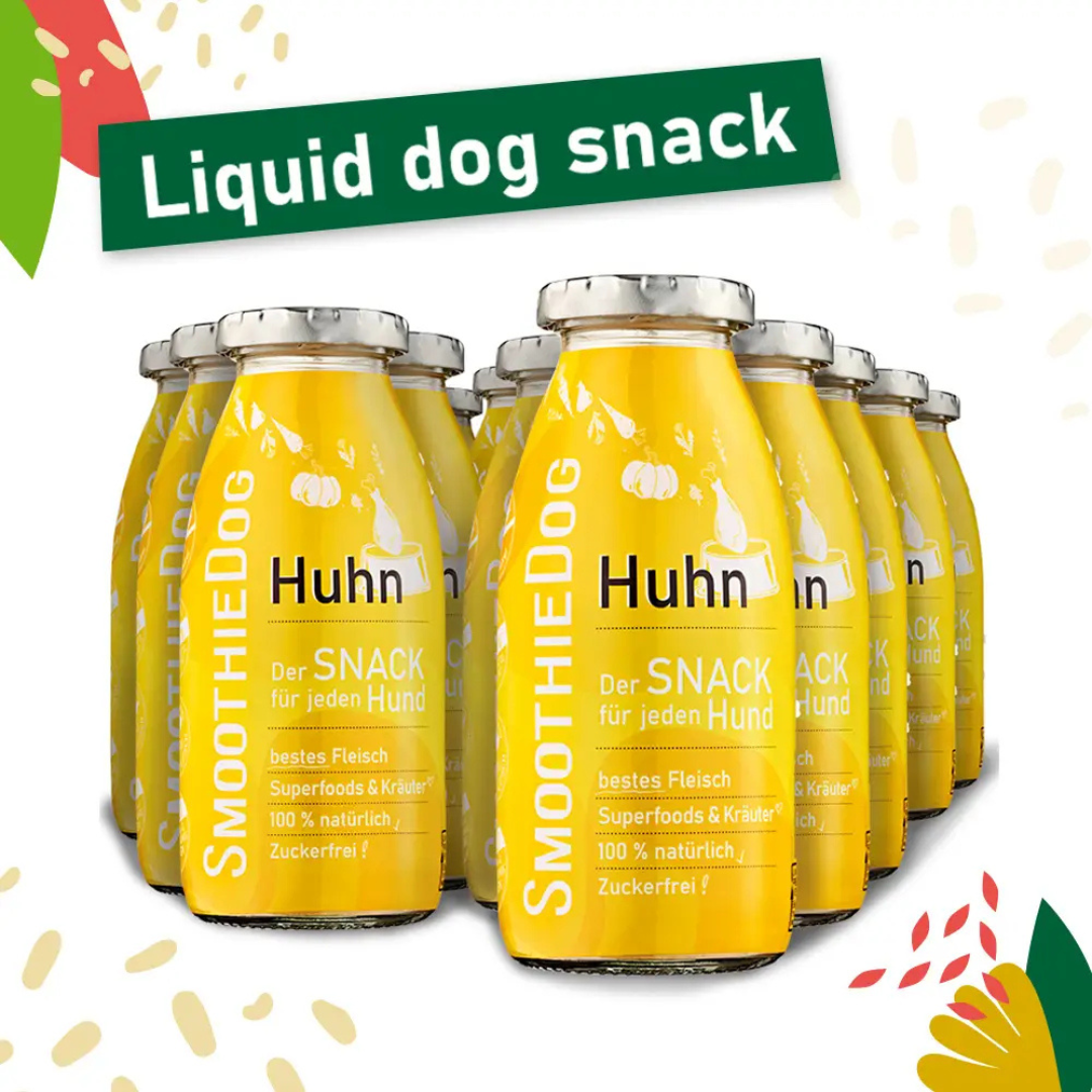 Smoothie pour chien - Poulet, collation naturelle pour chiens, sans sucre