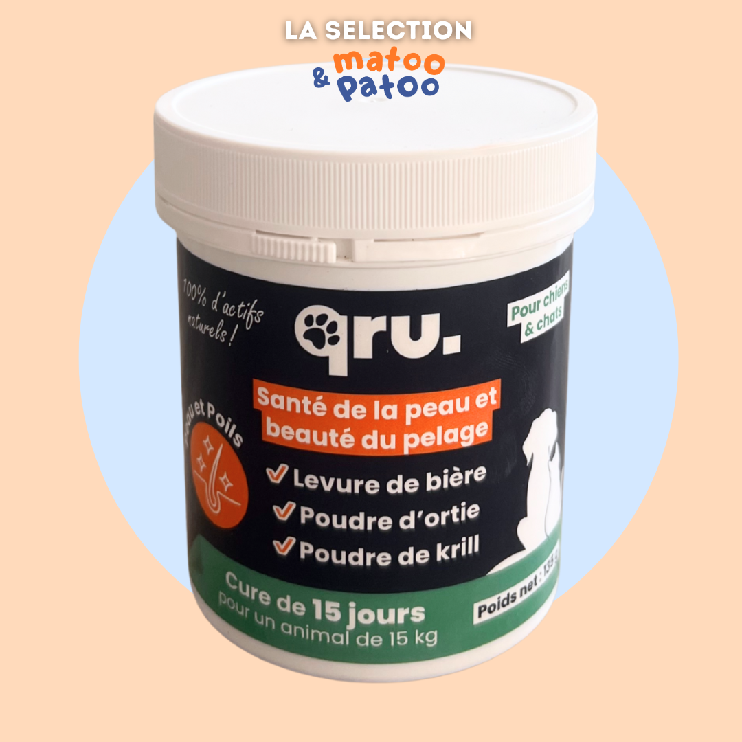 Complément alimentaire Peau & Poils pour chats et chiens - QRU