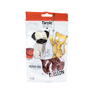 Friandises Salmon Dice – Cube de saumon Parole de Truffes | CHAT & CHIEN