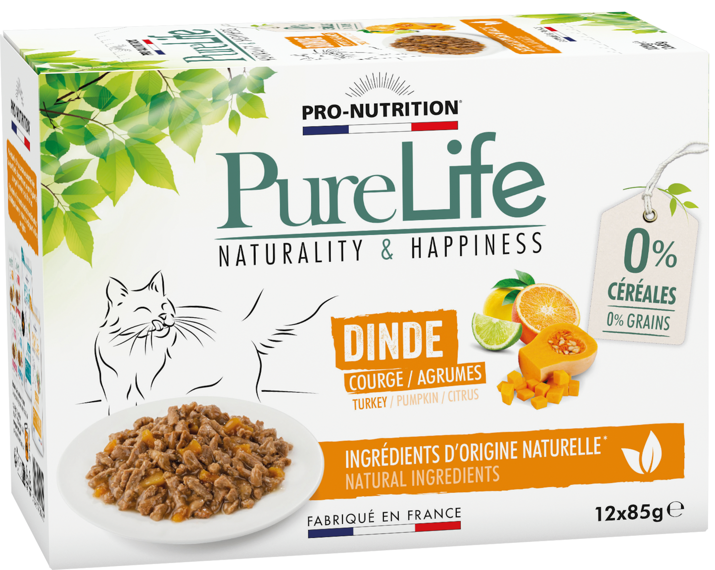 Pâtée pour chat à la dinde – PURE LIFE WET DINDE (x12 pochons)