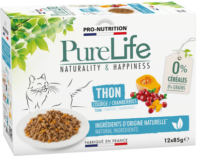 Pâtée pour chat au thon – PURE LIFE WET THON (x12 pochons)