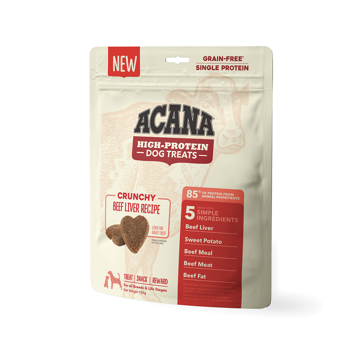 Friandises chien ACANA TREAT CRUNCHY | FOIE DE BOEUF | 100G