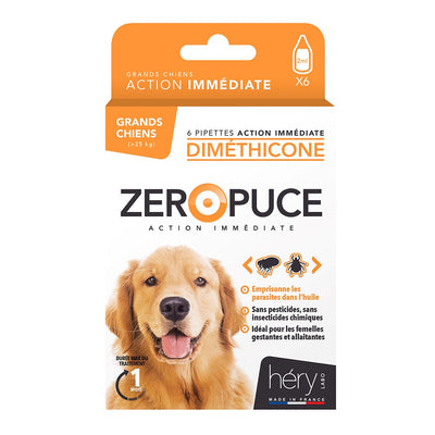 Pipettes Diméthicone Zéro Puce | Par 6| GRAND CHIEN