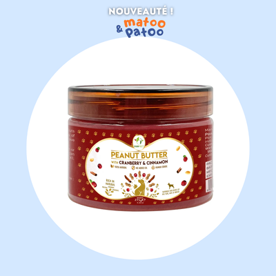 Beurre de cacahuète Pawfect – Canneberges & Cannelle – 275 g