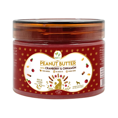 Beurre de cacahuète Pawfect – Canneberges & Cannelle – 275 g