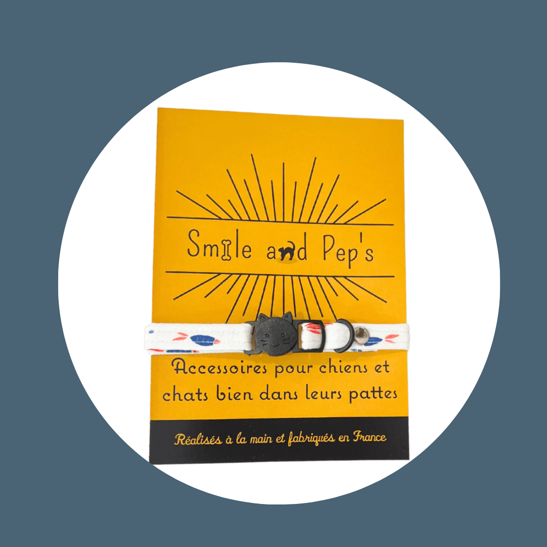 Collier pour chat motif poissons Smile & Pep’s