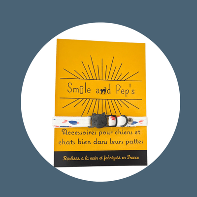 Collier pour chat motif poissons Smile & Pep’s