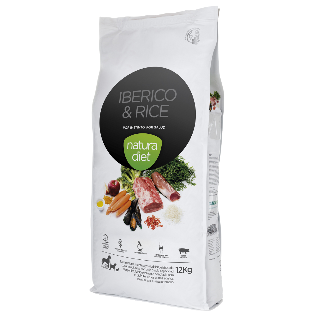 Croquettes IBERICO & RICE, NATURA DIET | CHIEN | 12 kg