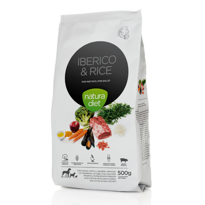 Croquettes IBERICO & RICE, NATURA DIET | CHIEN | 500 g