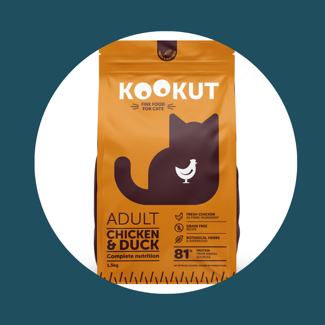 Croquettes poulet et canard Kookut | CHAT (2 tailles)