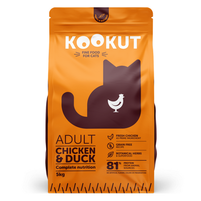 Croquettes poulet et canard Kookut | CHAT | 5 Kg