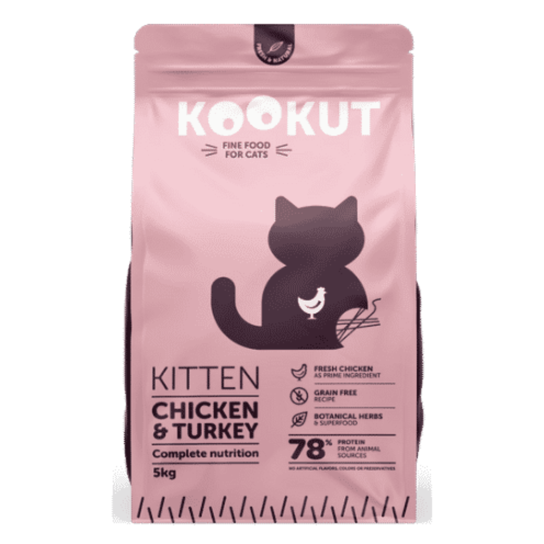 Croquettes poulet et dinde Kookut | CHATON | 1,5 Kg