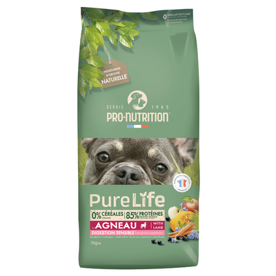 Croquettes sans céréales Pure Life | ADULTE | CHIEN SENSIBLE | 11 kg