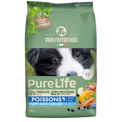 Croquettes sans céréales Pure Life | CHIOT | MINI & MEDIUM | 2 kg