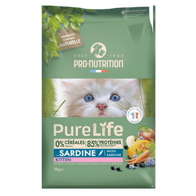 Croquettes sans céréales Pure Life à la sardine | CHATON (2 tailles)
