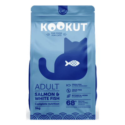 Croquettes saumon et poisson blanc – Kookut | CHAT | 5 Kg