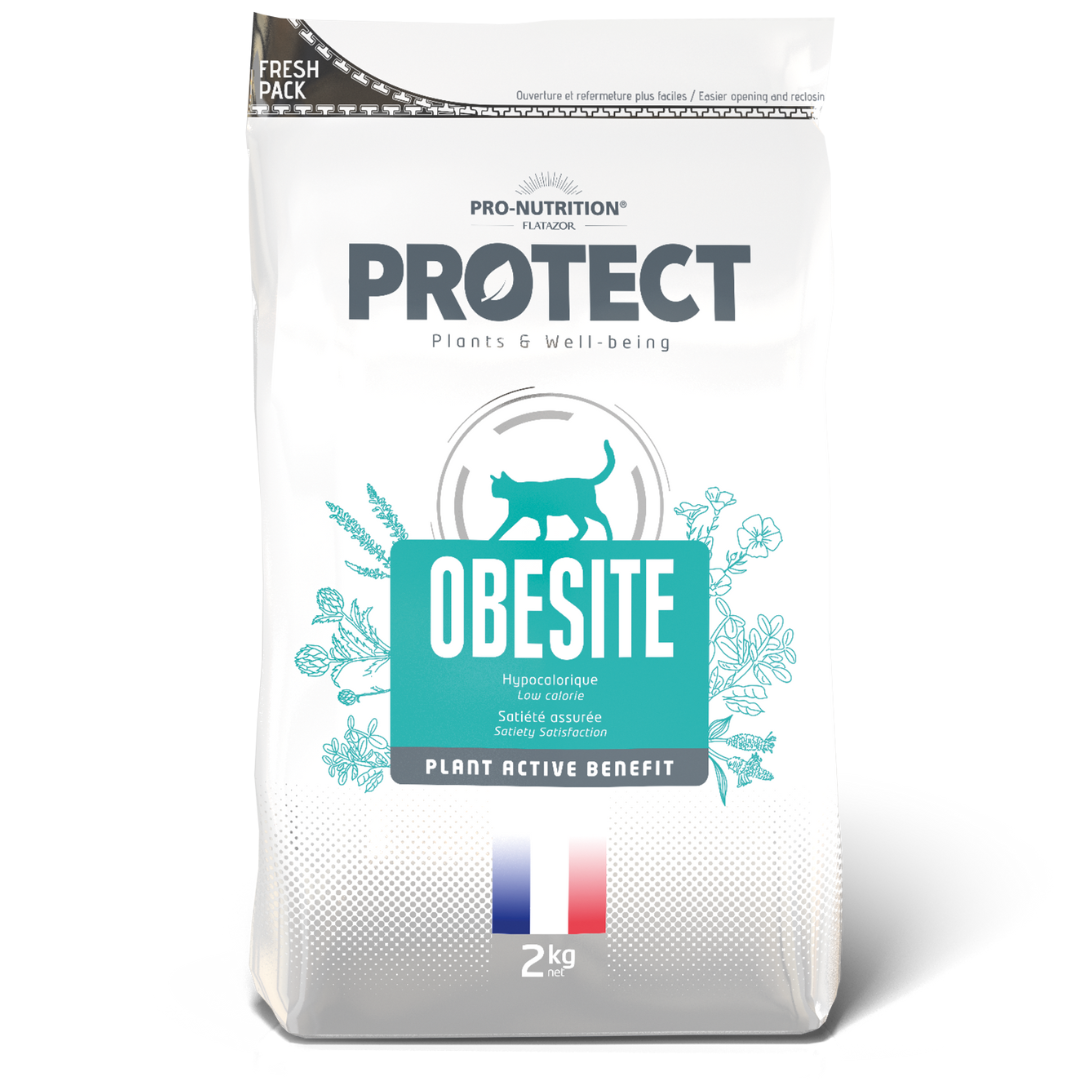 Croquettes vétérinaires pour chat PROTECT | OBESITE | 2Kg