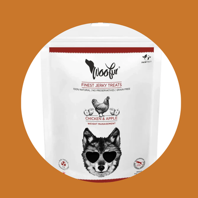 Friandises pour chien - Poulet et pomme séchés à l'air 50 gr.