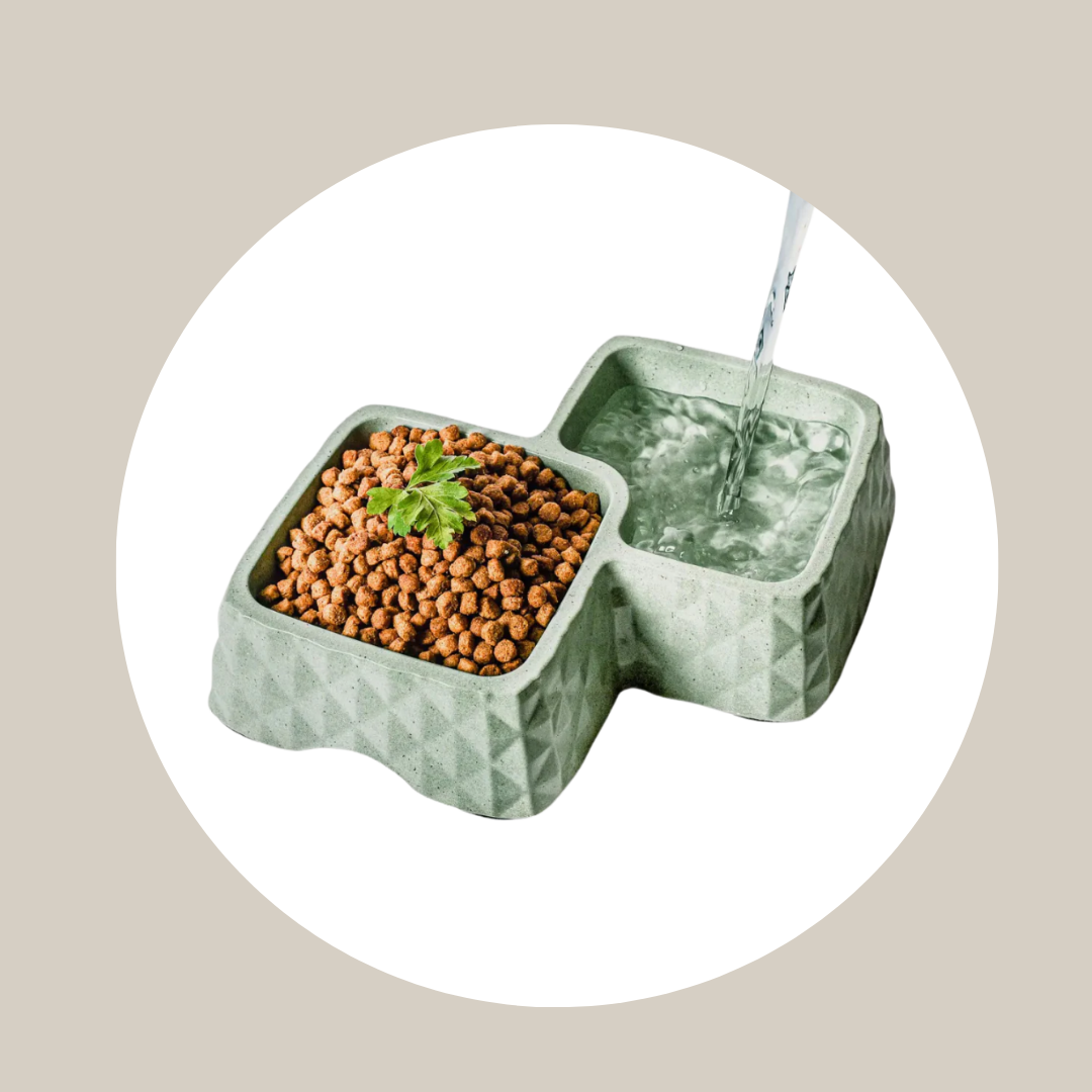 Gamelle double en bambou pour chats & chiens - antidérapante