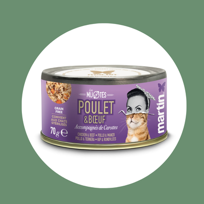 Pâtée MARTIN – Les Mijotés Poulet & Boeuf (70g)