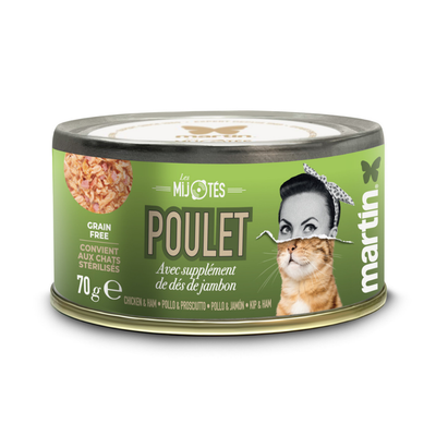Pâtée MARTIN – Les Mijotés Poulet & Jambon (70g)