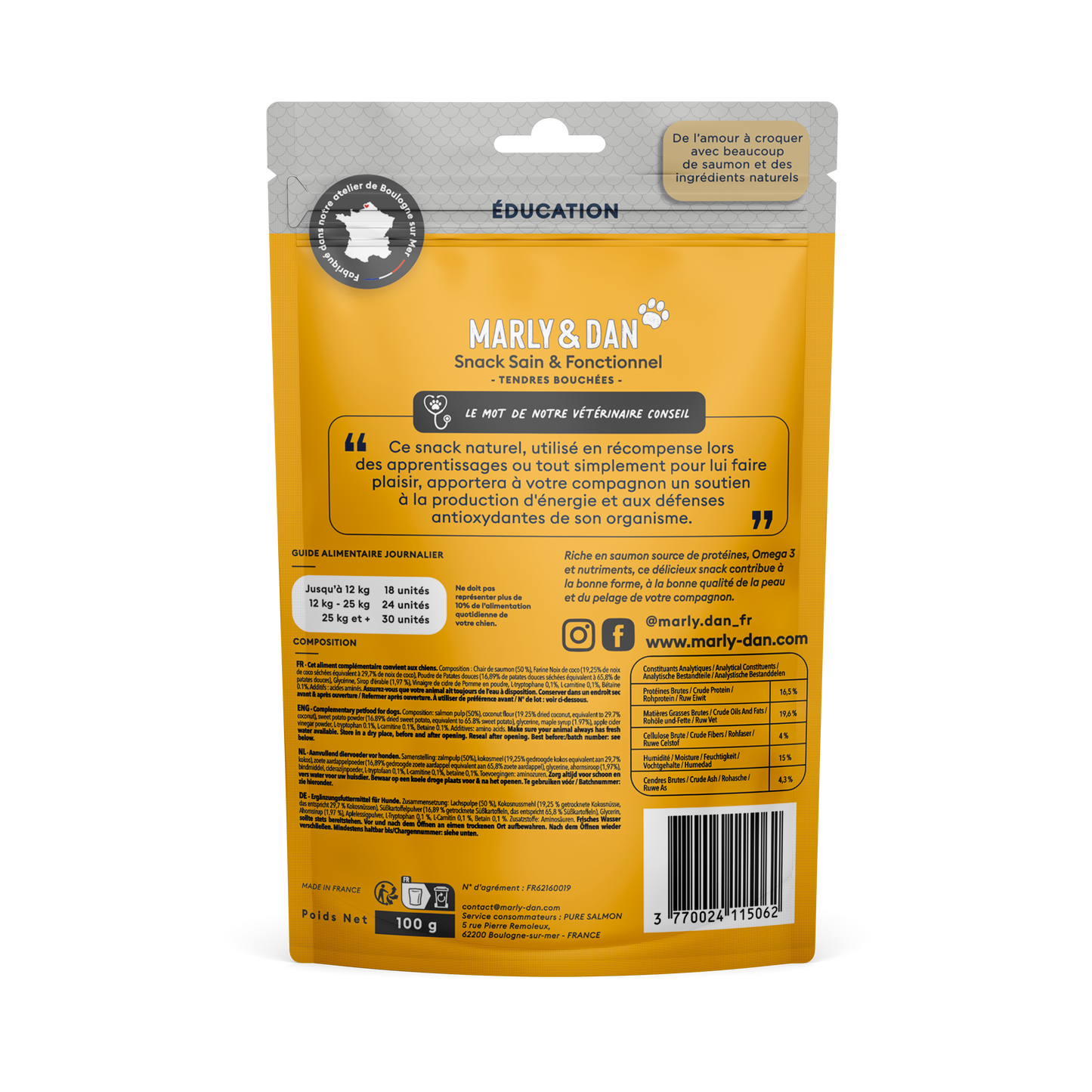 Friandises Marly & Dan Tendres bouchées « Education» | CHIEN | 100g