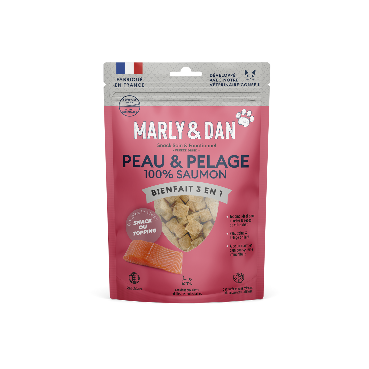 Friandises Marly & Dan Freeze Dried « Peau & Pelage » | CHAT | 40g