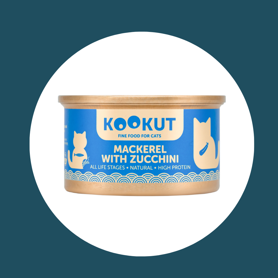 Pâtée naturelle au Maquereau avec courgette, Kookut | CHAT | 70g