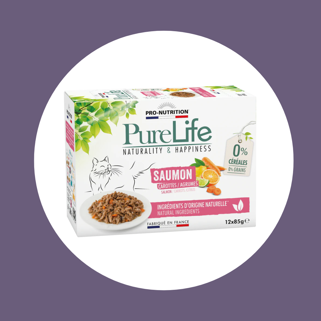 Pâtée pour chat au saumon – PURE LIFE WET SAUMON (x12 pochons)