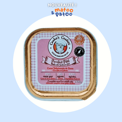 Pâtée pour chats Cooka's Cookies Bœuf et Saumon (100gr)
