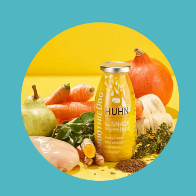 Smoothie pour chien - Poulet, collation naturelle pour chiens, sans sucre