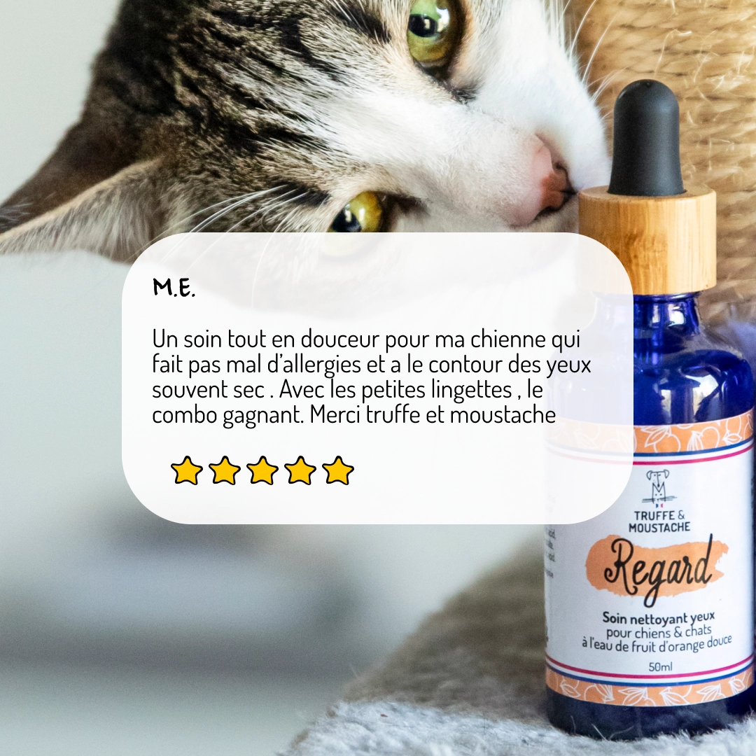 Soin nettoyant yeux chien & chat “Regard” 98,5 % d’origine naturelle