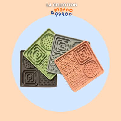 Tapis de Léchage 4 Zones avec Ventouses pour Chien