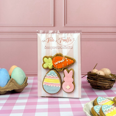 Trio de biscuits glacés pour chien, édition limitée Pâques (75 g)