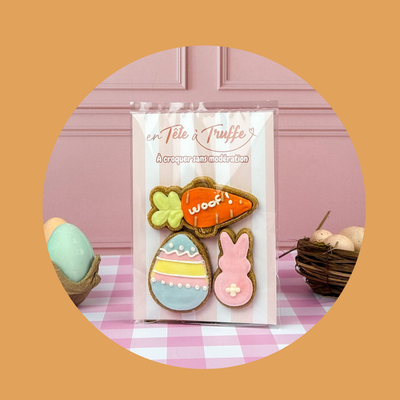 Trio de biscuits glacés pour chien, édition limitée Pâques (75 g)