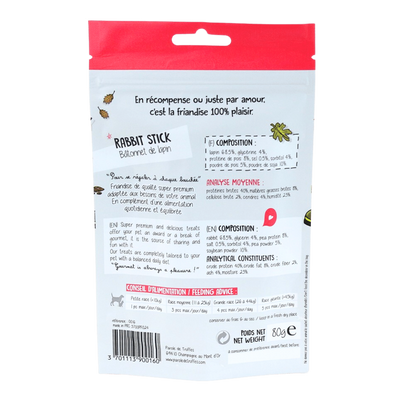 Friandises Rabbit Stick – Bâtonnet de lapin Parole de Truffes | CHIEN