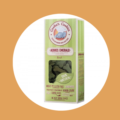 Friandises vegan pour chien - Couleurs Émeraudes pomme & spiruline (100g)