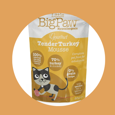 Mousse Gourmande à la Dinde pour Chat 85 g. Little BigPaw