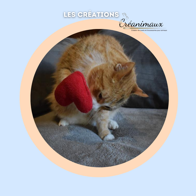 Jouet Cœur d’amour à la valériane avec grelot  | Édition Saint-Valentin