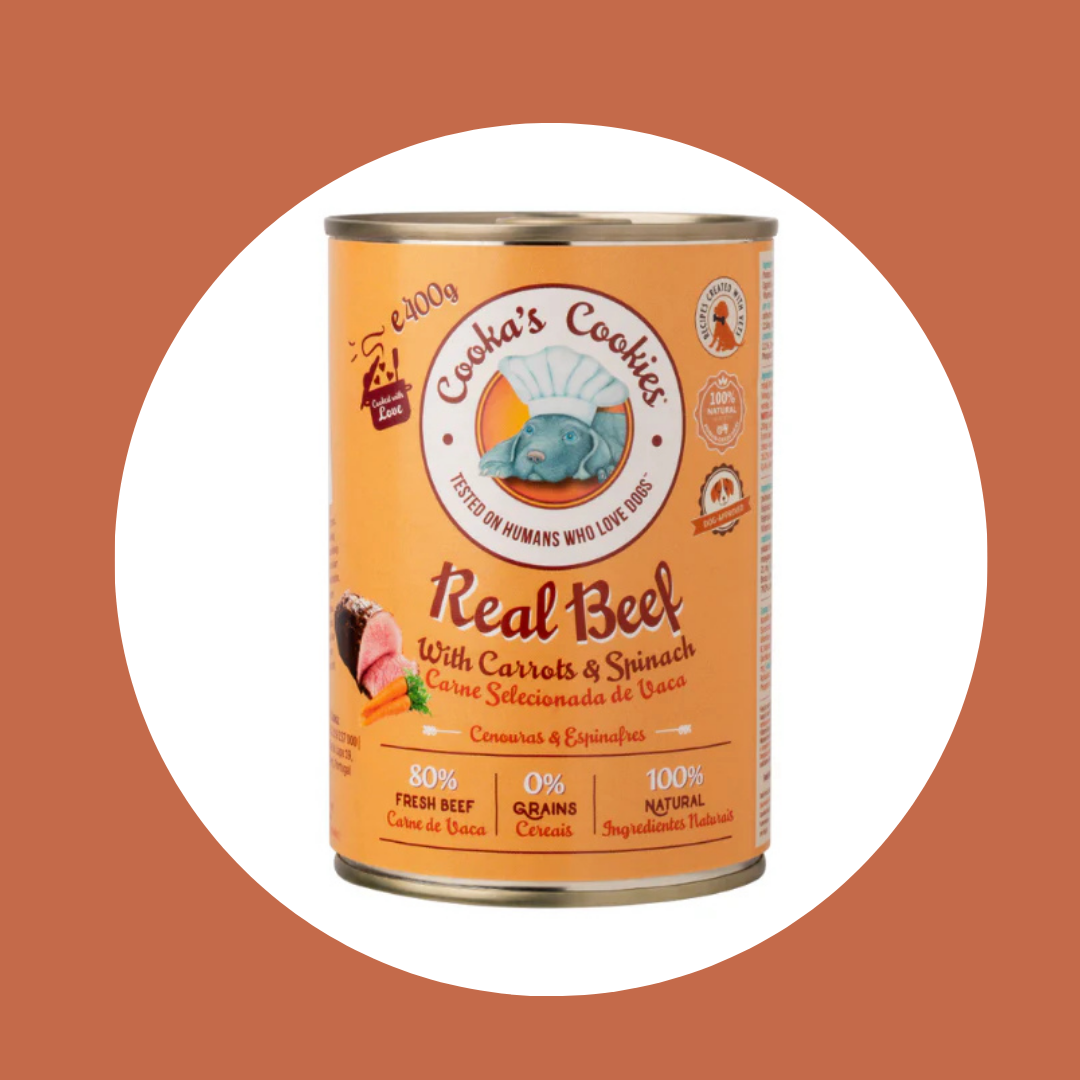Pâtée naturelle pour chien - Bœuf, carottes & épinards (400g)