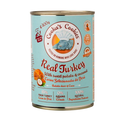 Pâtée naturelle pour chien - Dinde, patate douce & coco (400g)